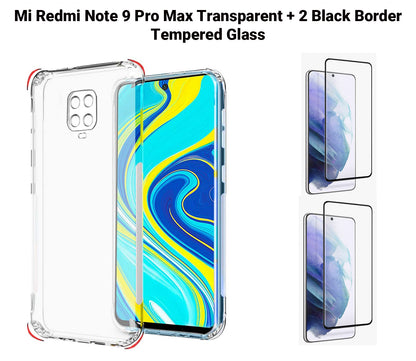 VAKIBO Premium Clear 1.5MM Thick Transparent Soft TPU Rubber Back Cover Case With Camera Protection Suitable for Mi Redmi Note 9 Pro Max