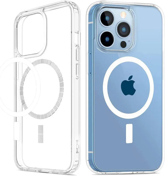VAKIBO Megnatic Magsafe Transparent Soft with Hard back Back Cover Case With Camera Protection Ring Suitable for Apple iPhone 13 Pro Max