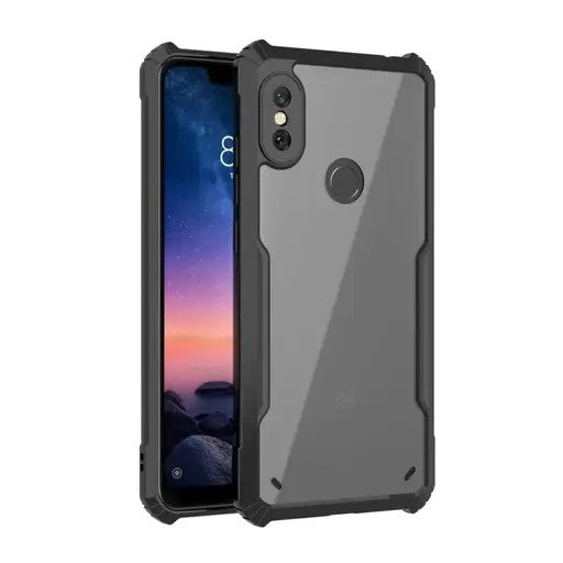 VAKIBO Super Premium Black Border Transparent Case With Corner Protection & Camera Protection Suitable for Mi Redmi 6 Pro
