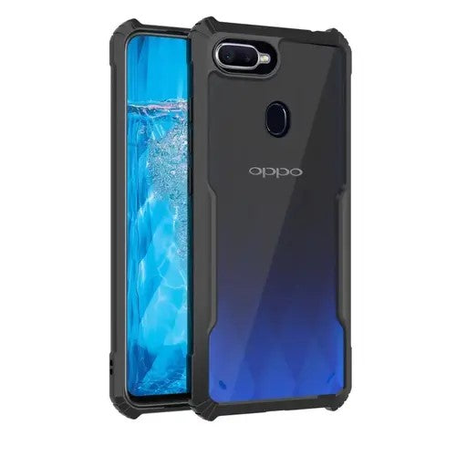 VAKIBO Super Premium Black Border Transparent Case With Corner Protection & Camera Protection Suitable for Oppo A12