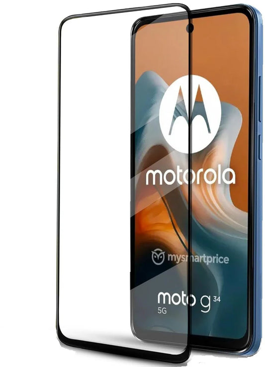 Super Premium Quality Tempered Glass Screen Guard Protector With Black Border Suitable For Moto G45