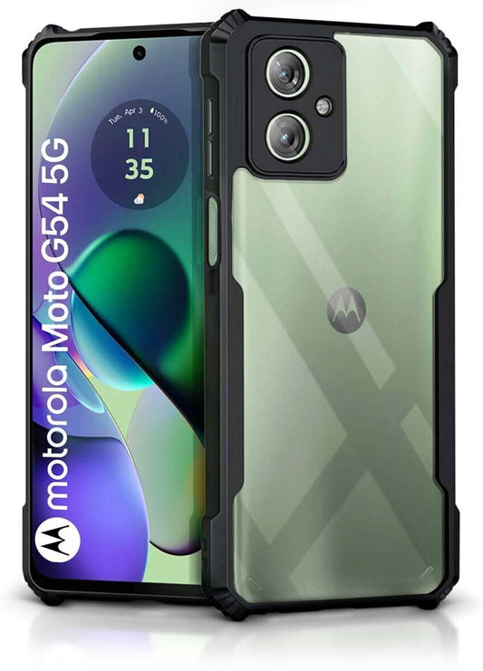 VAKIBO Super Premium Black Border Transparent Case With Corner Protection & Camera Protection Suitable for Moto G64