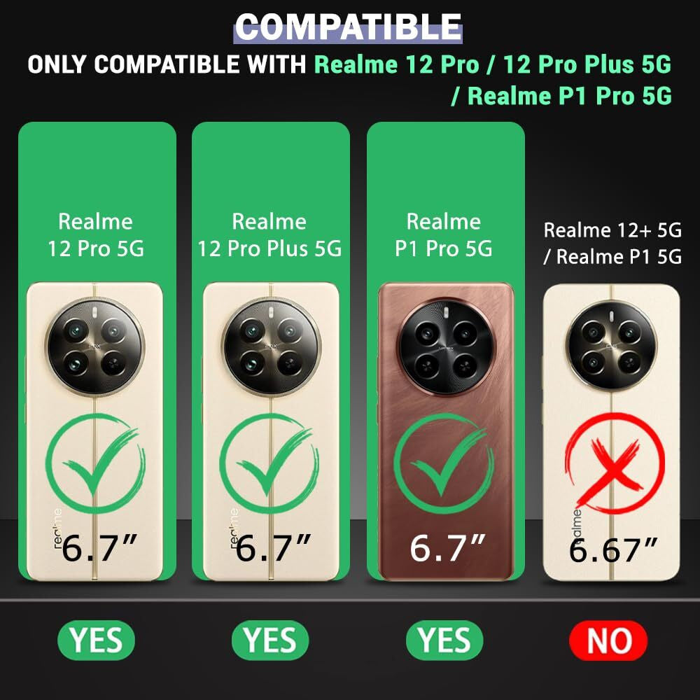 VAKIBO Premium Clear 1.5MM Thick Transparent Soft TPU Rubber Back Cover Case With Camera Protection Suitable for Realme 12 Pro 5G