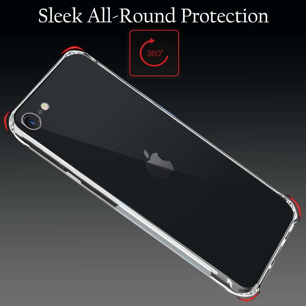 VAKIBO Super Premium Soft TPU Transparent Case With Dustplug,Side Grip,Corner Protection,lanyard Cuts,Camera Protection Suitable for iPhone 7