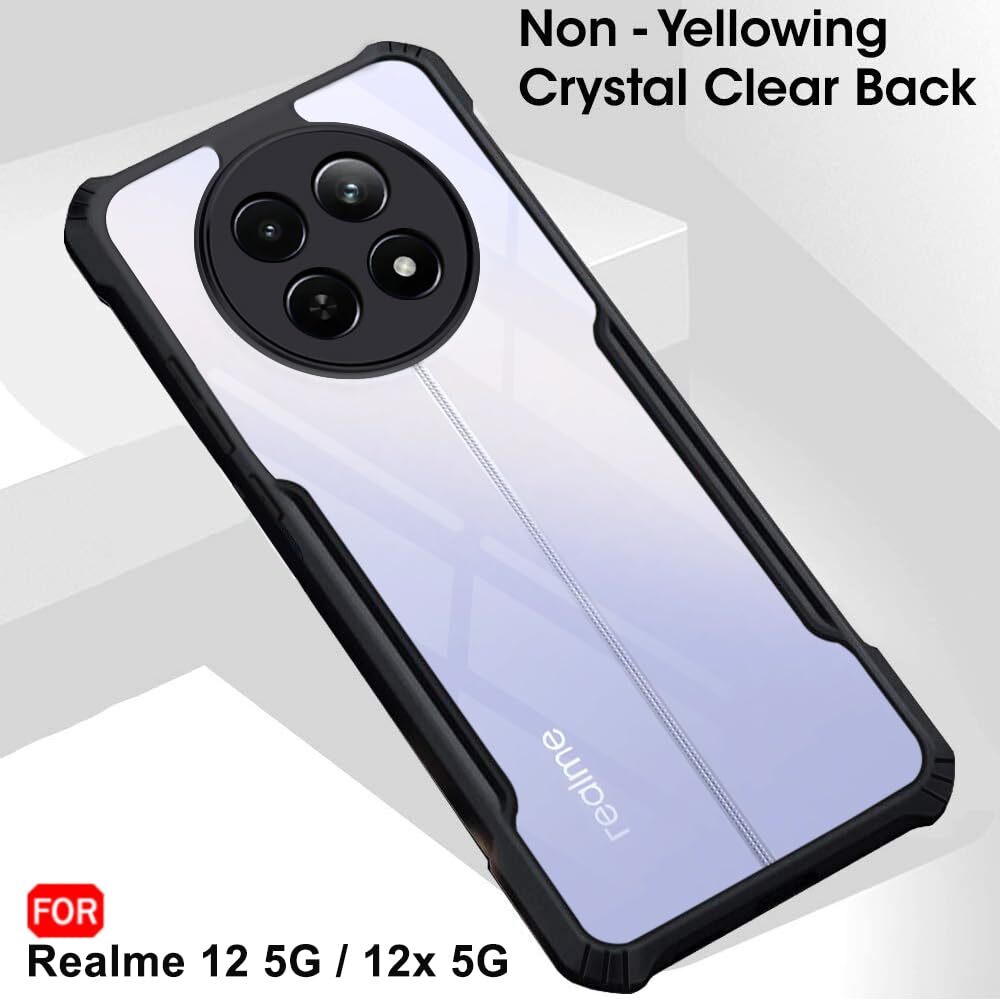 VAKIBO Super Premium Black Border Transparent Case With Corner Protection & Camera Protection Suitable for Realme C65 5G