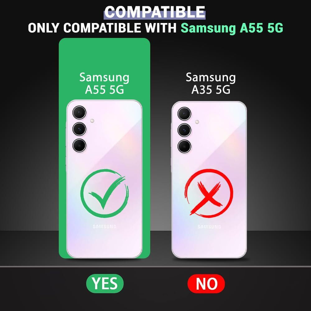 VAKIBO Premium Clear 1.5MM Thick Transparent Soft TPU Rubber Back Cover Case With Camera Protection Suitable for Samsung Galaxy A55