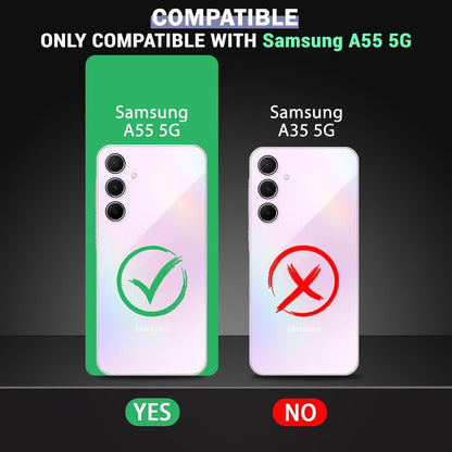 VAKIBO Premium Clear 1.5MM Thick Transparent Soft TPU Rubber Back Cover Case With Camera Protection Suitable for Samsung Galaxy A55