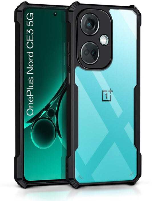 VAKIBO Super Premium Black Border Transparent Case With Corner Protection & Camera Protection Suitable for OnePlus Nord CE3