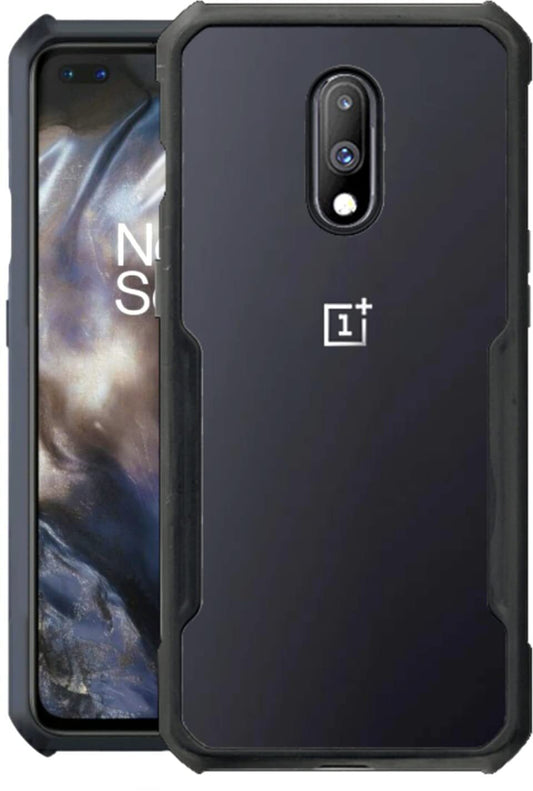 VAKIBO Super Premium Black Border Transparent Case With Corner Protection & Camera Protection Suitable for Oneplus 7