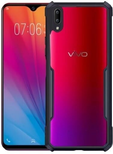 VAKIBO Super Premium Black Border Transparent Case With Corner Protection & Camera Protection Suitable for Vivo Y91i 