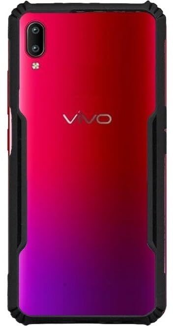 VAKIBO Super Premium Black Border Transparent Case With Corner Protection & Camera Protection Suitable for Vivo Y91i