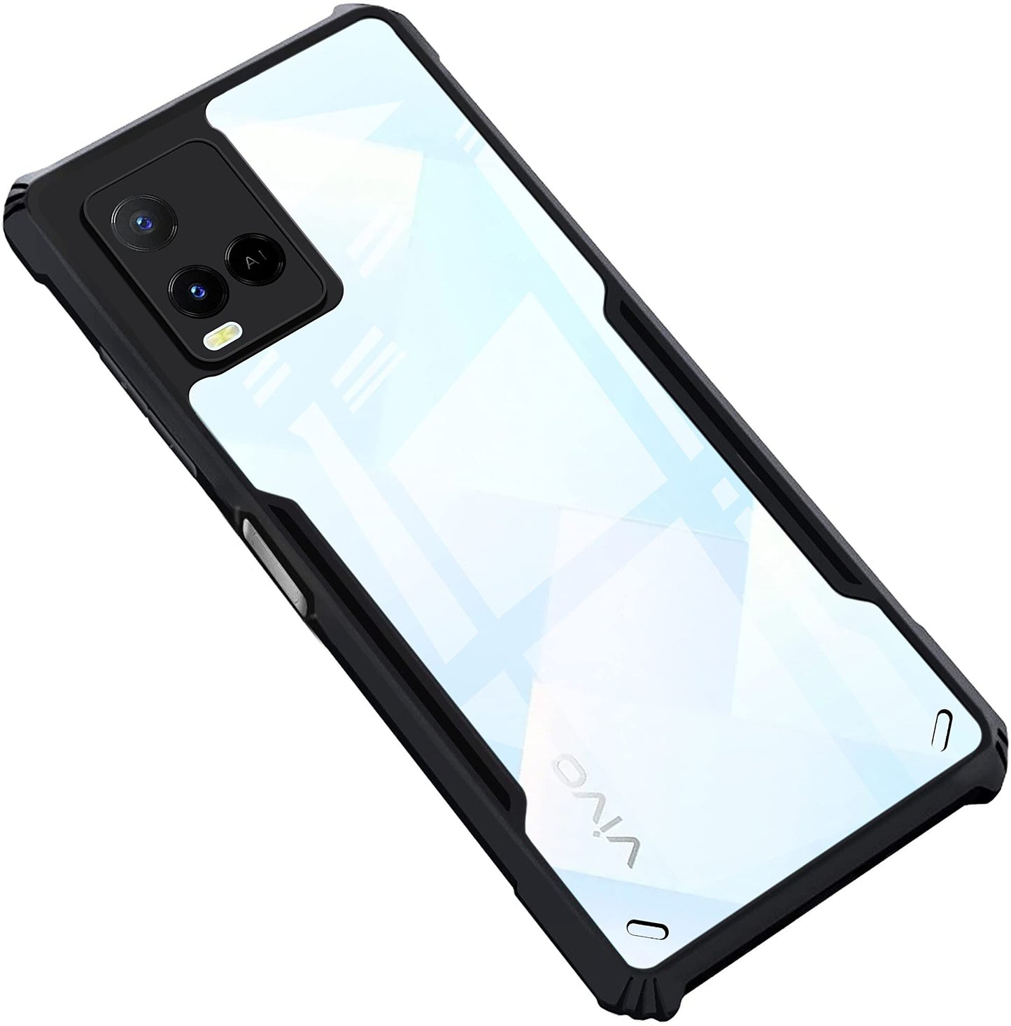 VAKIBO Super Premium Black Border Transparent Case With Corner Protection & Camera Protection Suitable for Vivo Y33T