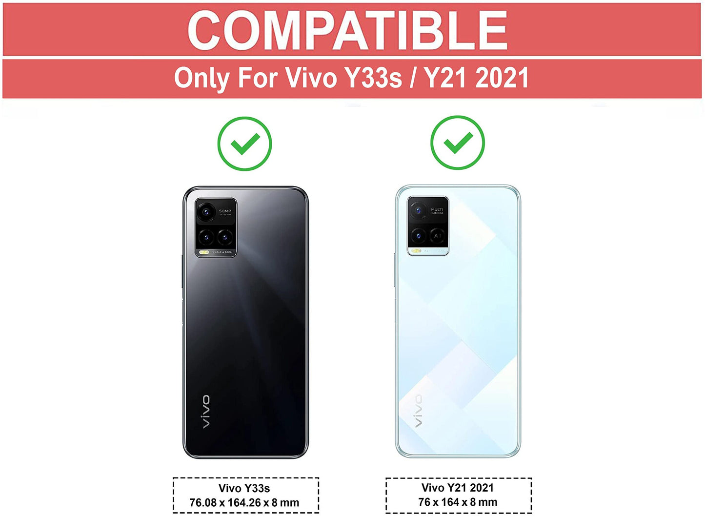 VAKIBO Super Premium Black Border Transparent Case With Corner Protection & Camera Protection Suitable for Vivo Y33s