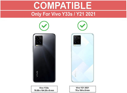 VAKIBO Super Premium Black Border Transparent Case With Corner Protection & Camera Protection Suitable for Vivo Y33s