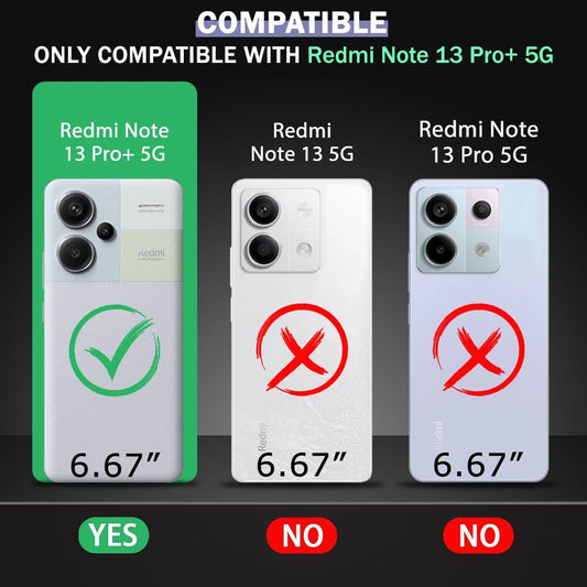 VAKIBO Best Selling Black and Transparent Back Cover Case Made With Soft TPU and Acrylic With 4 Corner and Camera Protection Suitable for Mi Redmi Note 13 Pro Plus