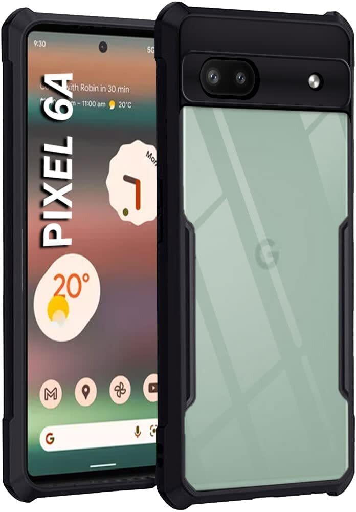 VAKIBO Super Premium Black Border Transparent Case With Corner Protection & Camera Protection Suitable for Google Pixel 6A
