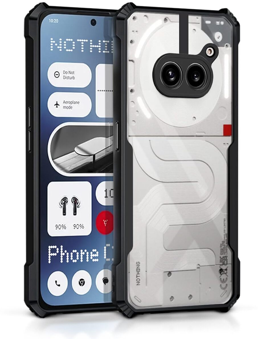 VAKIBO Super Premium Black Border Transparent Case With Corner Protection & Camera Protection Suitable for Nothing Phone 2A