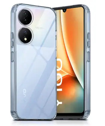 VAKIBO Premium Clear 1.5MM Thick Transparent Soft TPU Rubber Back Cover Case With Camera Protection Suitable for Vivo Y100 5G