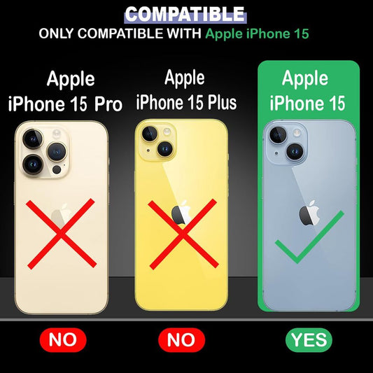 VAKIBO Best Selling Black and Transparent Back Cover Case Made With Soft TPU and Acrylic With 4 Corner and Camera Protection Suitable for Apple iPhone 15