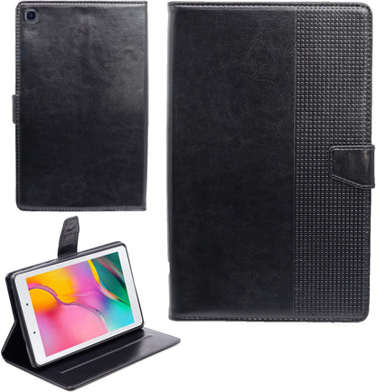 VAKIBO Premium Dotted Design Black Coloured Synthatic Leather Flip Cover Case Suitable for Samsung Galaxy TAB A T295 2019 8 Screen Size