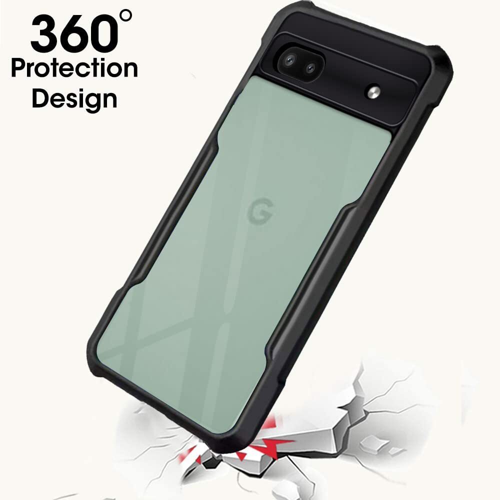 VAKIBO Super Premium Black Border Transparent Case With Corner Protection & Camera Protection Suitable for Google Pixel 6A