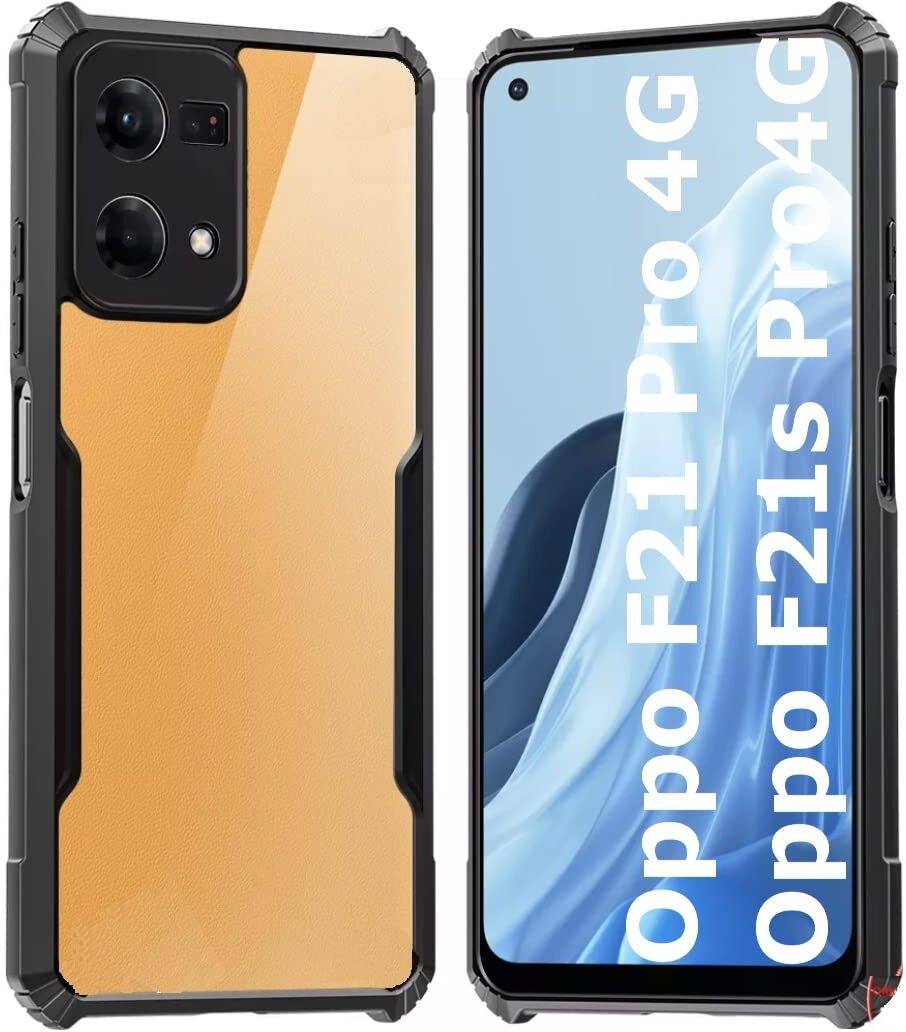 VAKIBO Super Premium Black Border Transparent Case With Corner Protection & Camera Protection Suitable for Oppo F21 Pro 4G