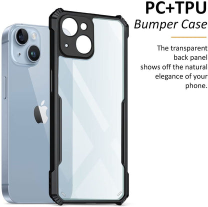 VAKIBO Best Selling Black and Transparent Back Cover Case Made With Soft TPU and Acrylic With 4 Corner and Camera Protection Suitable for Apple iPhone 14 Plus