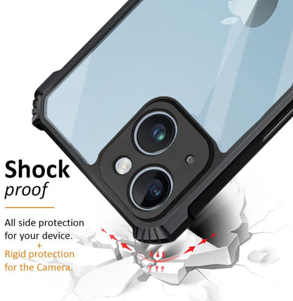 VAKIBO Best Selling Black and Transparent Back Cover Case Made With Soft TPU and Acrylic With 4 Corner and Camera Protection Suitable for Apple iPhone 14 Plus