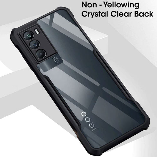 VAKIBO Super Premium Black Border Transparent Case With Corner Protection & Camera Protection Suitable for iQOO 9 SE