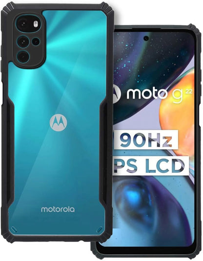 VAKIBO Super Premium Black Border Transparent Case With Corner Protection & Camera Protection Suitable for Moto G22