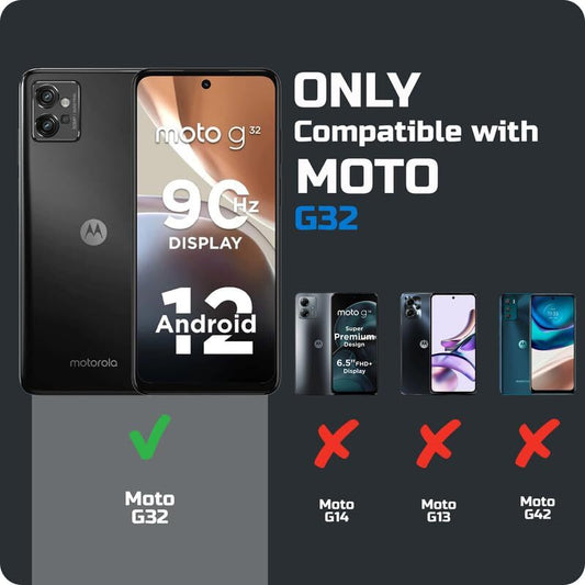 VAKIBO Super Premium Black Border Transparent Case With Corner Protection & Camera Protection Suitable for Moto G32