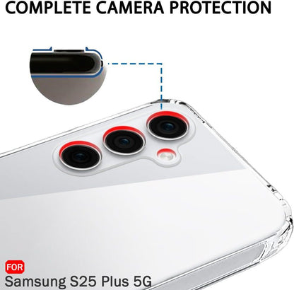 VAKIBO Premium Clear 1.5MM Thick Transparent Soft TPU Rubber Back Cover Case With Camera Protection Suitable for Samsung Galaxy S25 Plus