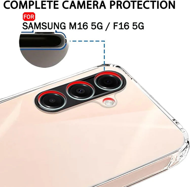 VAKIBO Premium Clear 1.5MM Thick Transparent Soft TPU Rubber Back Cover Case With Camera Protection Suitable for Samsung Galaxy F16