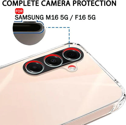 VAKIBO Premium Clear 1.5MM Thick Transparent Soft TPU Rubber Back Cover Case With Camera Protection Suitable for Samsung Galaxy F16