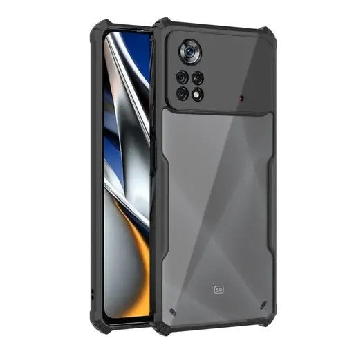 VAKIBO Super Premium Black Border Transparent Case With Corner Protection & Camera Protection Suitable for Mi Poco X4 Pro