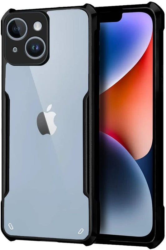 VAKIBO Best Selling Black and Transparent Back Cover Case Made With Soft TPU and Acrylic With 4 Corner and Camera Protection Suitable for Apple iPhone 14 Plus