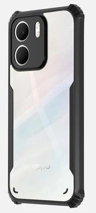 VAKIBO Best Selling Black and Transparent Coloured Made With Soft TPU and Acrylic Back Cover Case With 4 Corner and Camera Protection Suitable for Oppo A5x 4G/5G
