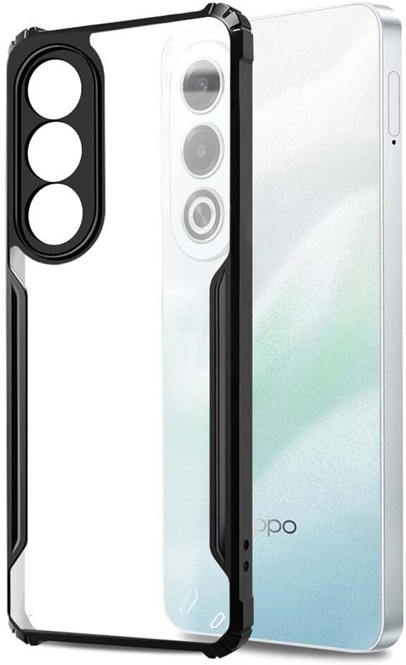 VAKIBO Super Premium Black Border Transparent Case With Corner Protection & Camera Protection Suitable for Oppo K12x