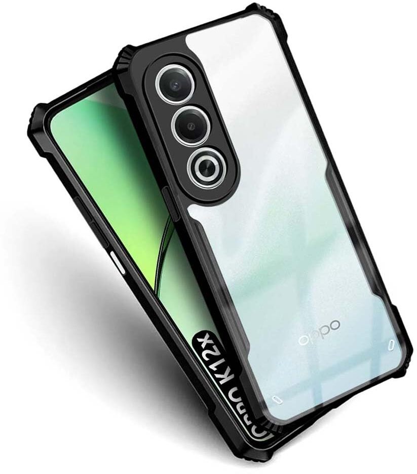 VAKIBO Super Premium Black Border Transparent Case With Corner Protection & Camera Protection Suitable for Oppo K12x