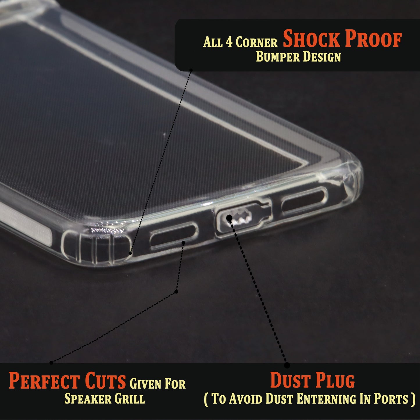 VAKIBO Super Premium Soft TPU Transparent Case With Dustplug,Side Grip,Corner Protection,lanyard Cuts,Camera Protection Suitable for Google Pixel 8 Pro