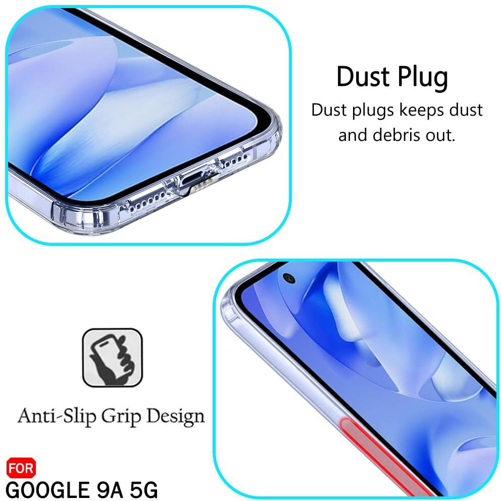 VAKIBO Premium Clear 1.5MM Thick Transparent Soft TPU Rubber Back Cover Case With Camera Protection Suitable for Google Pixel 9A