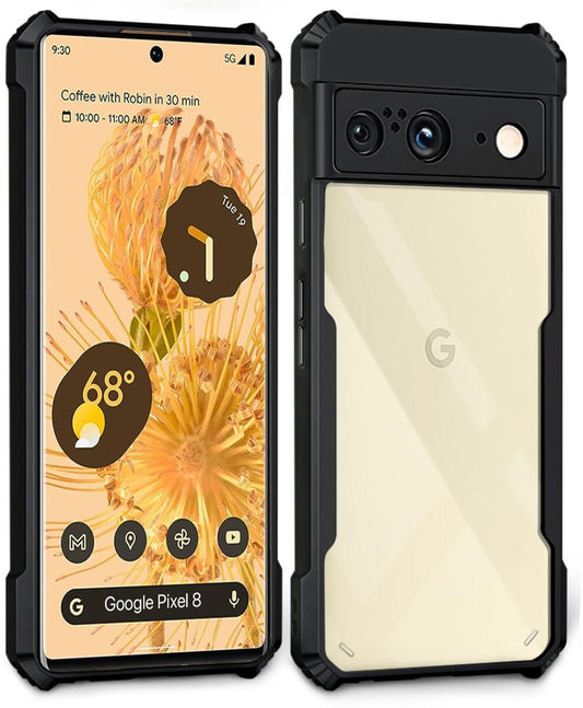 VAKIBO Super Premium Black Border Transparent Case With Corner Protection & Camera Protection Suitable for Google Pixel 8