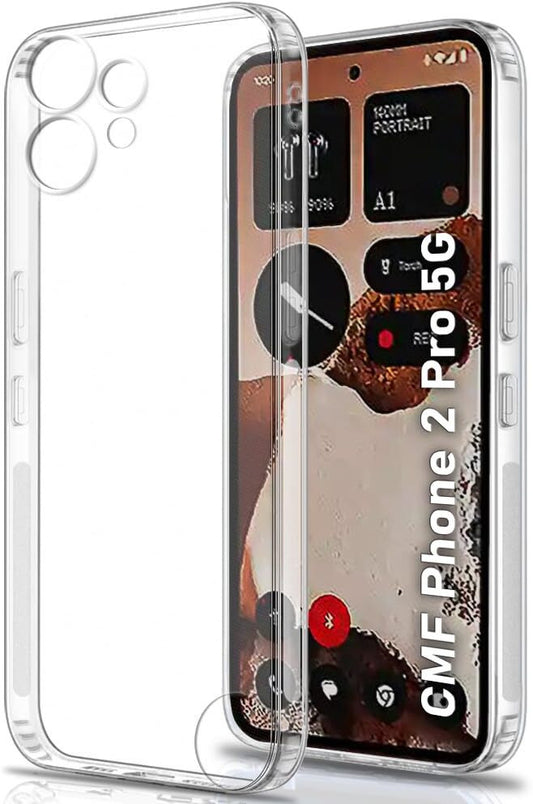 VAKIBO Premium Clear 1.5MM Thick Transparent Soft TPU Rubber Back Cover Case With Camera Protection Suitable for Nothing CMF Phone 2 Pro