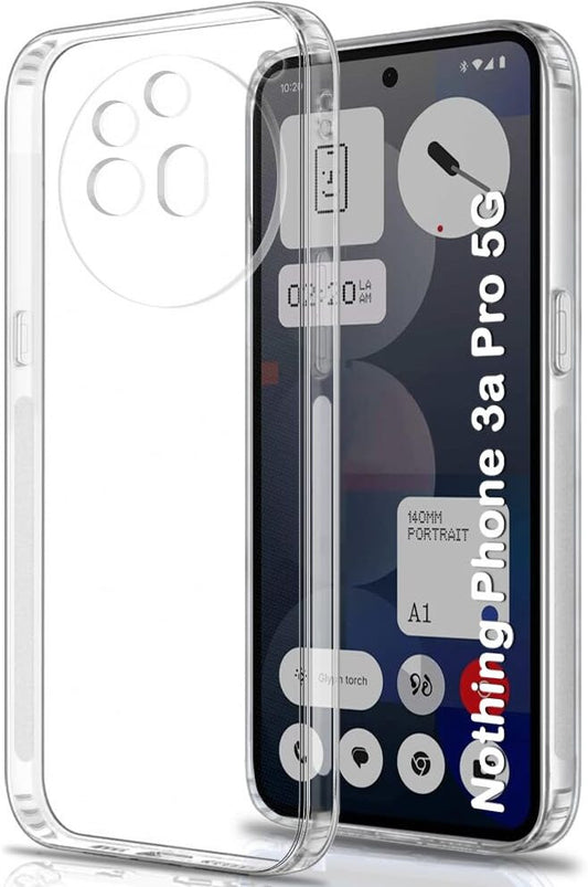 VAKIBO Premium Clear 1.5MM Thick Transparent Soft TPU Rubber Back Cover Case With Camera Protection Suitable for Nothing Phone 3A Pro