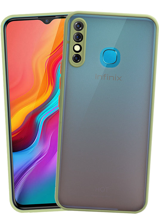 VAKIBO Smoke Design With Camera Protection Light Green Coloured Soft Sides and Hard Back Back Cover Case Suitable for Infinix Hot 8