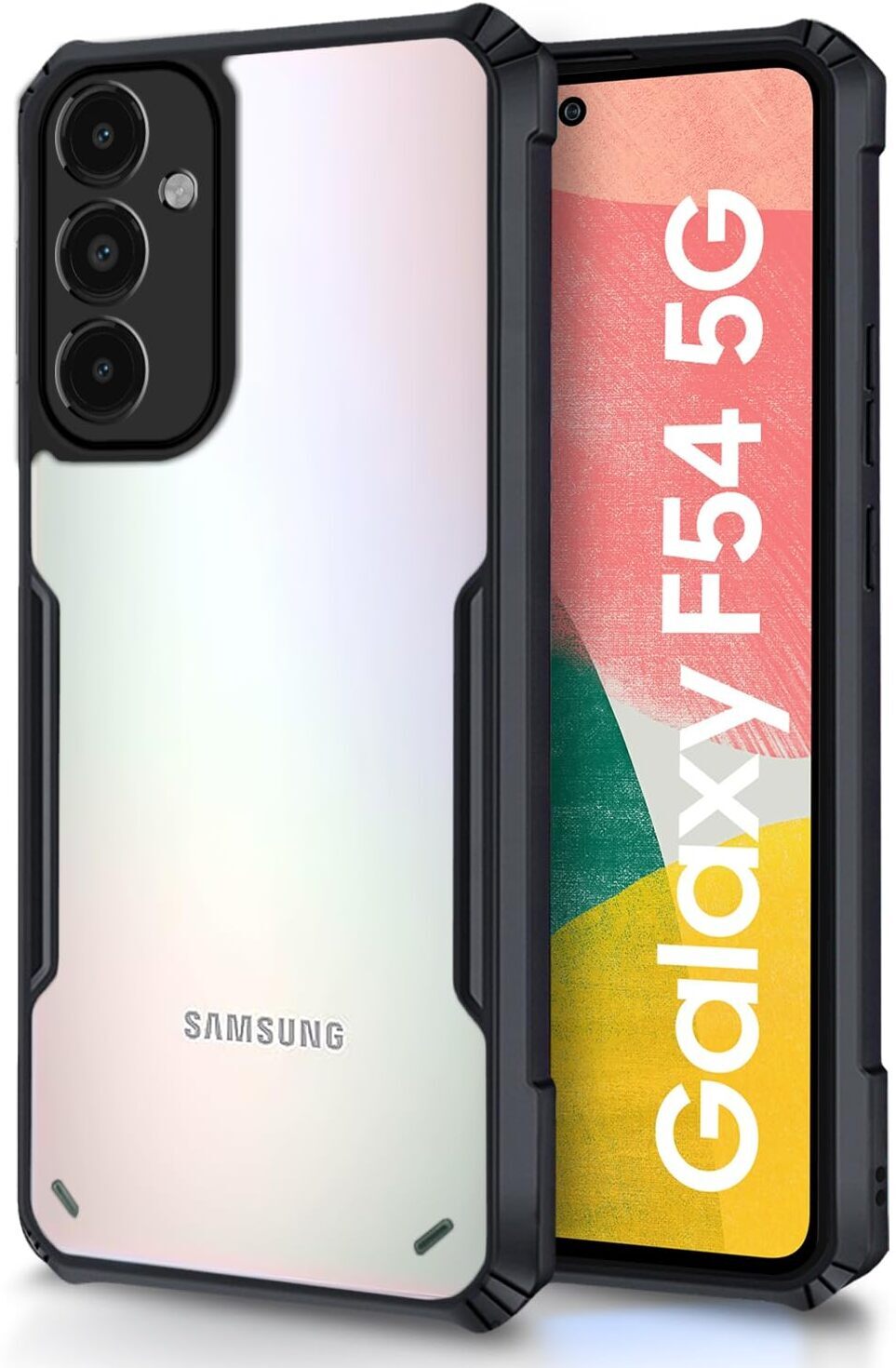 VAKIBO Best Selling Black and Transparent Back Cover Case Made With Soft TPU and Acrylic With 4 Corner and Camera Protection Suitable for Samsung Galaxy M54 5G