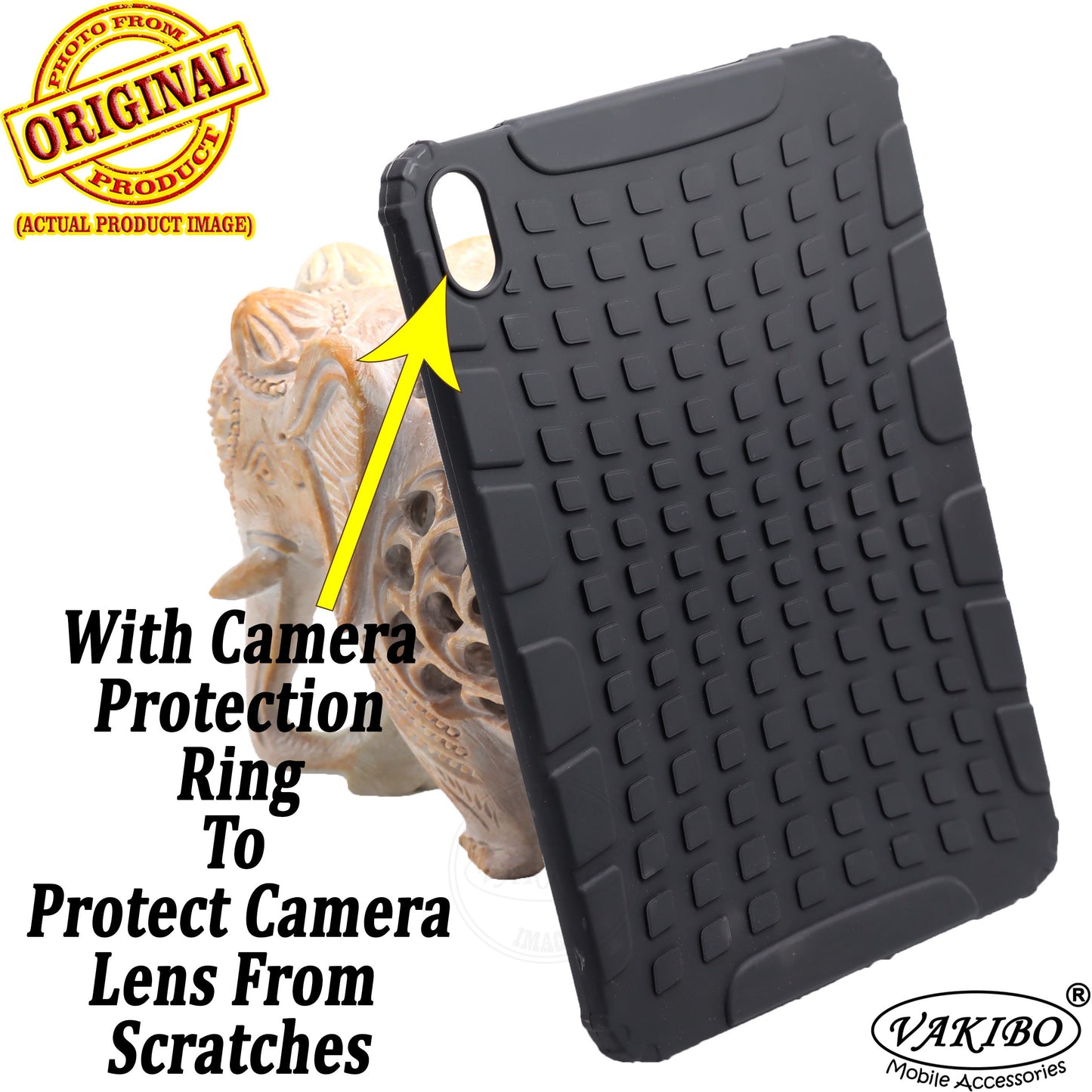 VAKIBO Defender Strong Black Coloured Soft TPU Back Cover Case Shock Proof Suitable for Apple iPad mini (6th Gen)