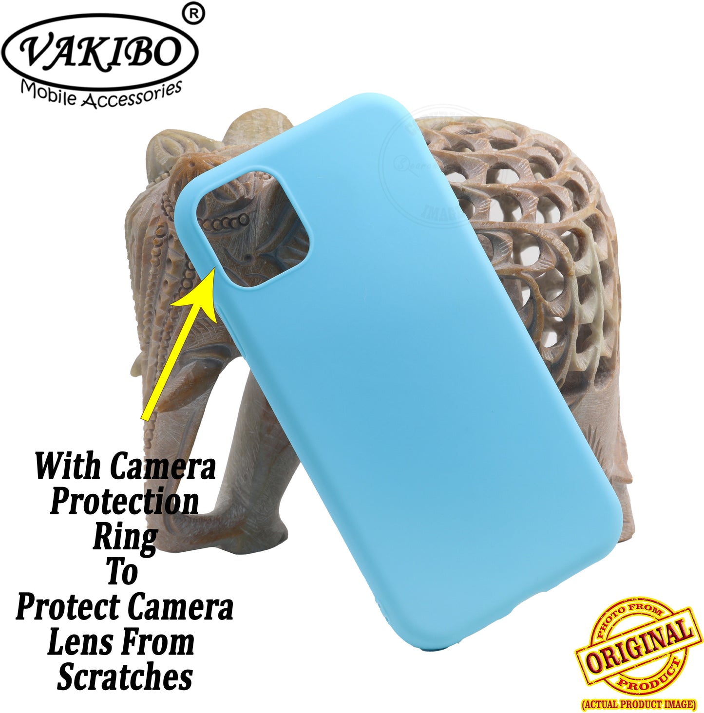 VAKIBO 1.2 MM Thick Sky Blue Coloured Soft TPU Rubber Back Cover Case With Camera Protection Ring Suitable for Apple iPhone 11