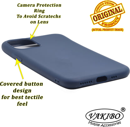 VAKIBO 1.2 MM Thick Blue Coloured Soft TPU Rubber Back Cover Case With Camera Protection Ring Suitable for Apple iPhone 11 Pro