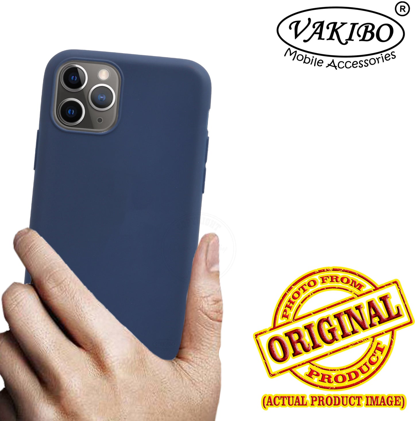 VAKIBO 1.2 MM Thick Blue Coloured Soft TPU Rubber Back Cover Case With Camera Protection Ring Suitable for Apple iPhone 11 Pro